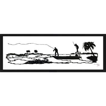 "Chasing Tails" by Clay Rice  (6x20 Print With Frame)