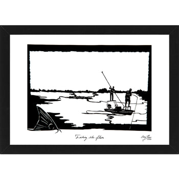 "Fishing The Flats" by Clay Rice  (8x10 Print With Frame)