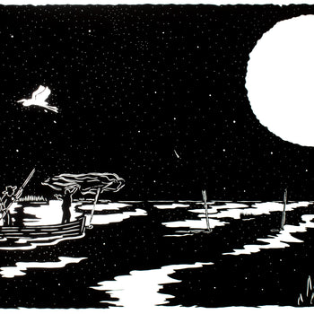 "Shrimp Casting" by Clay Rice (8x10 Print With Frame)