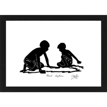 "Beach Conference" by Clay Rice  (8x10 Print With Frame)