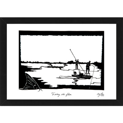 "Fishing The Flats" by Clay Rice  (8x10 Print With Frame)