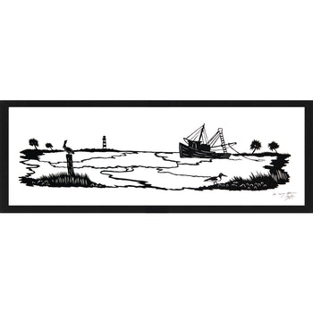 "Lowcountry Afternoon" by Clay Rice  (6x20 Print With Frame)