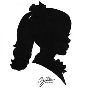 FOUR 5×7 CUSTOM CUT SILHOUETTES OF ONE CHILD